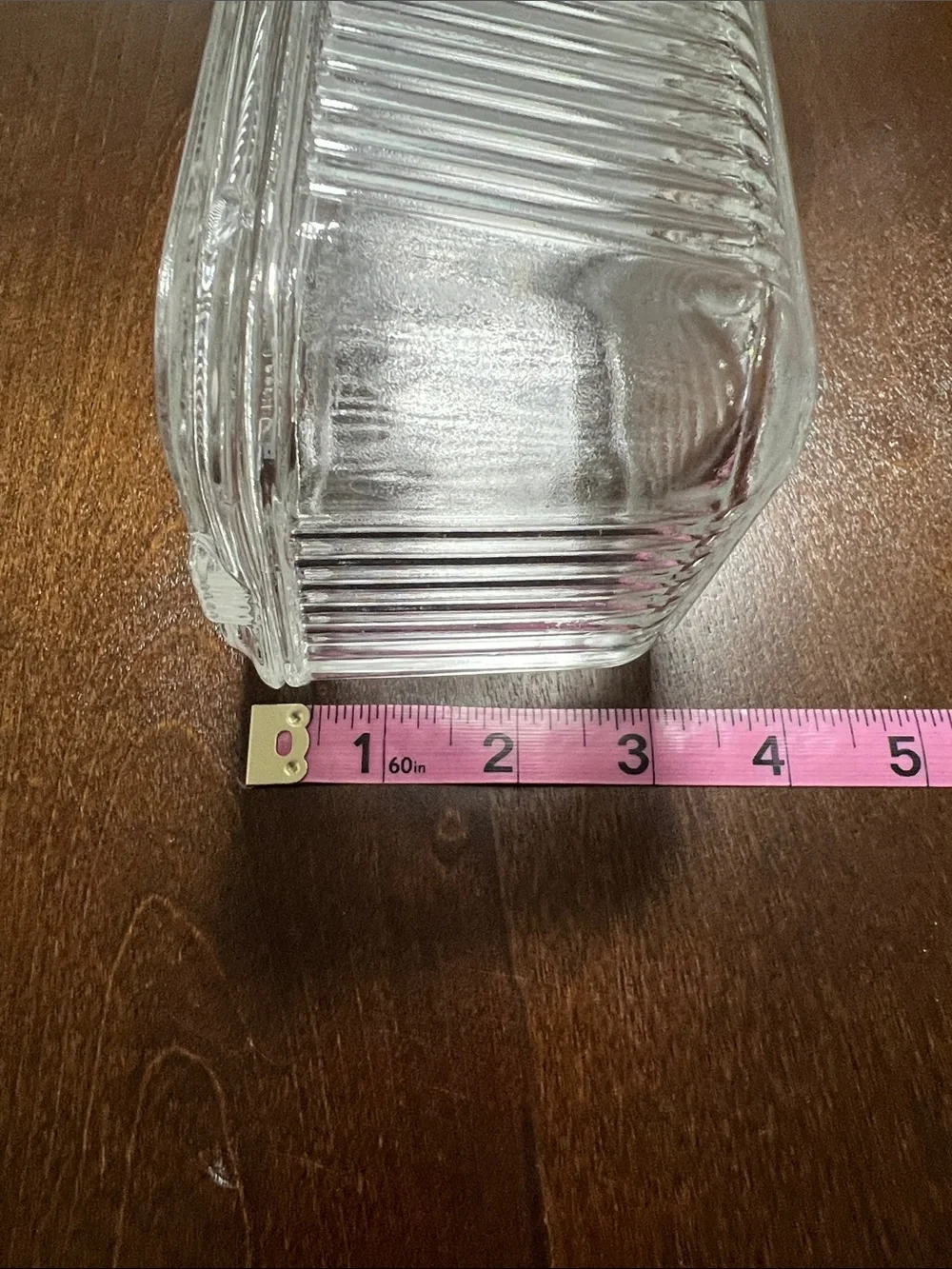 Vintage Clear Glass Dish Loaf Pan with Decorative Lid - Transparent